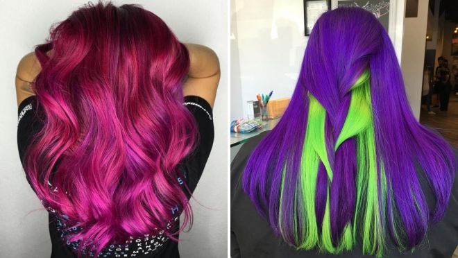 ярко фиолетовый цвет волос