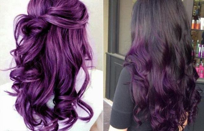 шоколадные волосы с фиолетовым оттенком