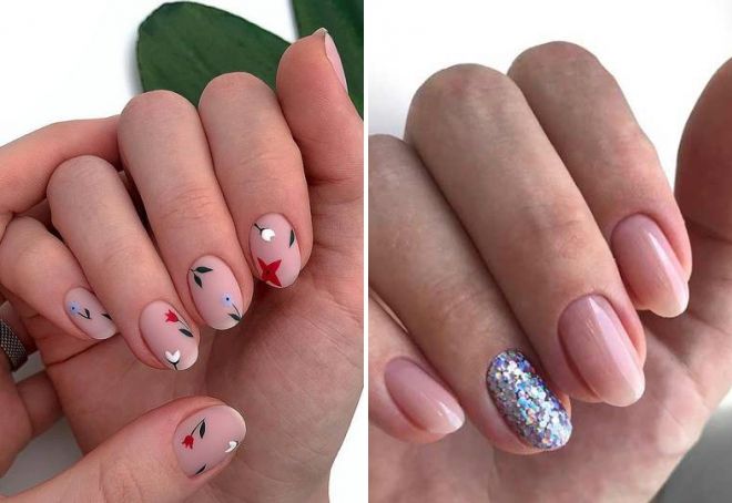 spring manicure for short oval nails