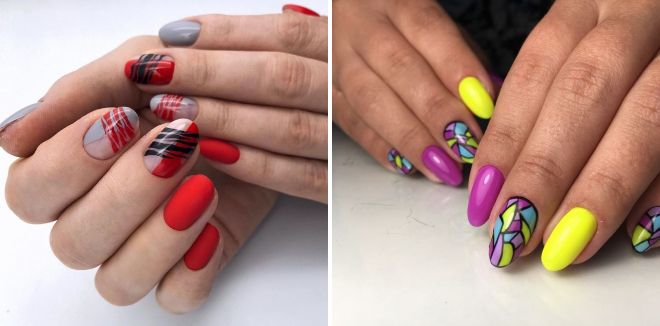 bright summer manicure design for short nails
