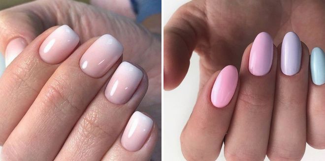 summer ombre manicure for short nails