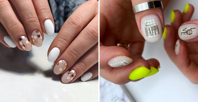 summer manicure for short oval nails
