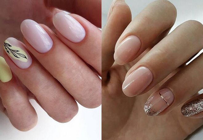 gel polish manicure for short oval nails