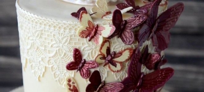 свадебный торт с бабочками