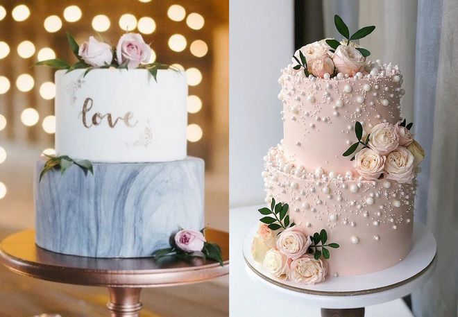 маленький двухъярусный торт на свадьбу