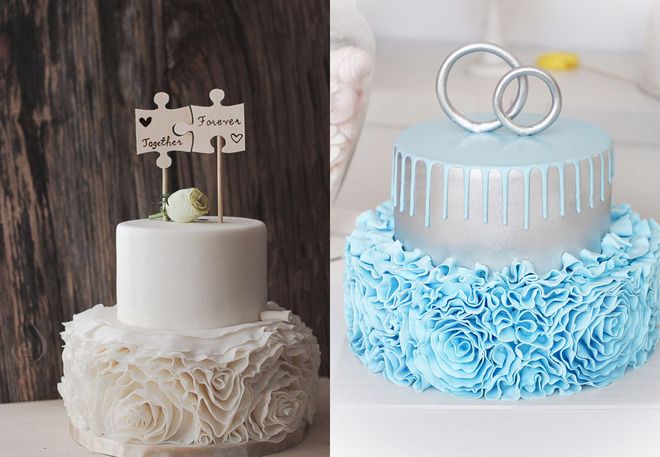простой двухъярусный свадебный торт