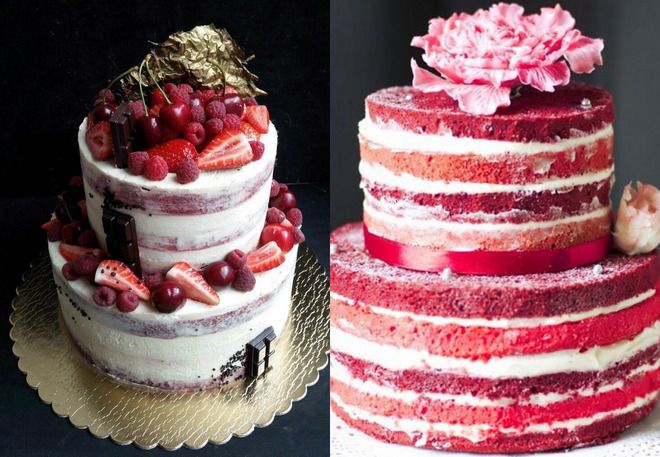 двухъярусный свадебный торт без мастики