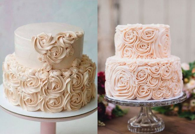 двухъярусный торт на свадьбу из крема