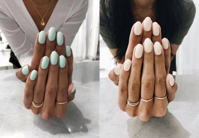 summer manicure for tanned hands