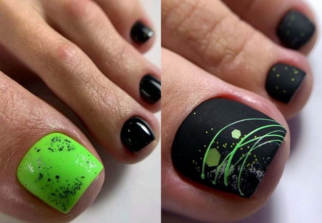черно зеленые ногти