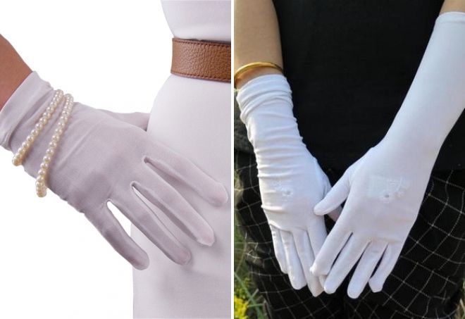 женские летние шелковые перчатки