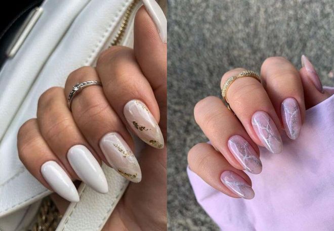 design marble on nails almond