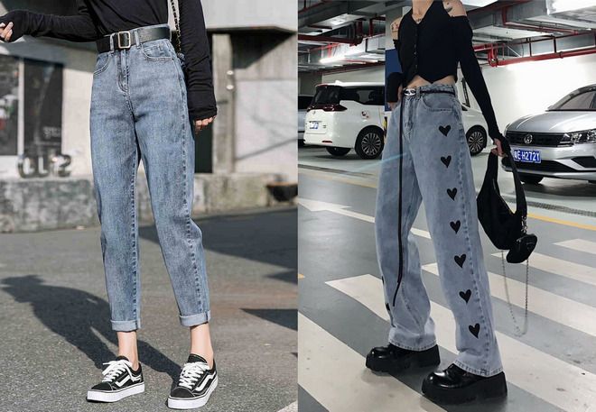 джинсовые женские модные брюки