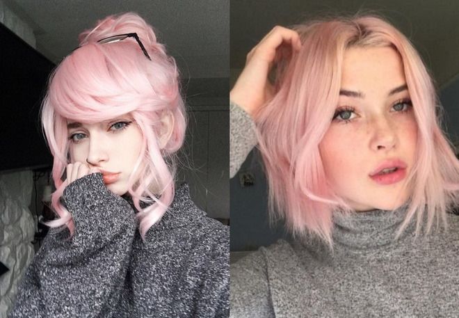 ярко розовый цвет волос