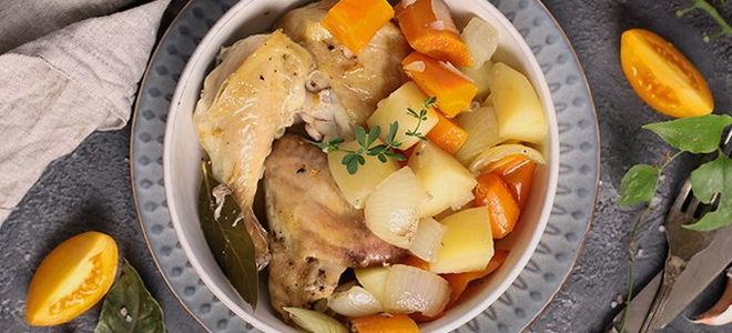 курица с овощами в банке в духовке