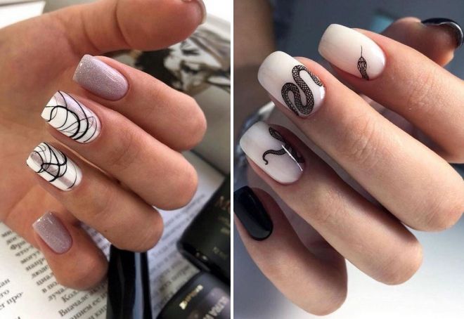 trendy manicure for square nails