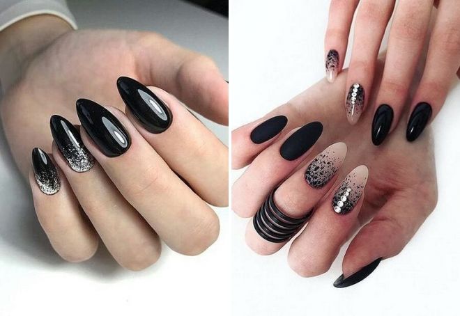 trendy black nails