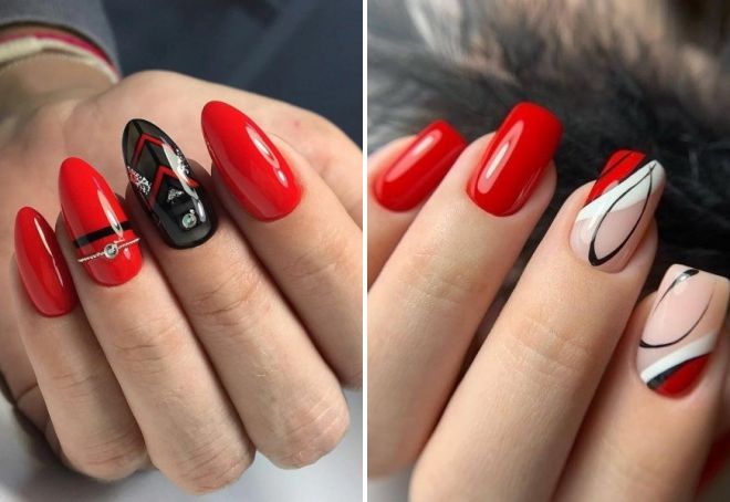 trendy red nail design