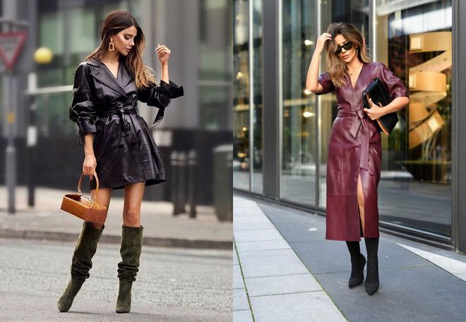модные тенденции кожаных платьев 2022