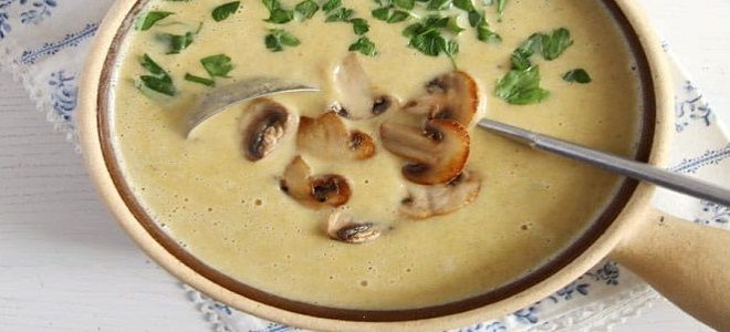 грибной суп со сливочным творожным сыром