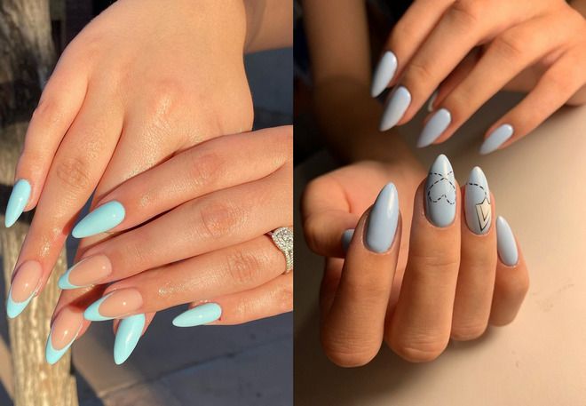 ideas for summer manicure 2022 on an almond shape