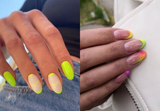 bright summer french nails
