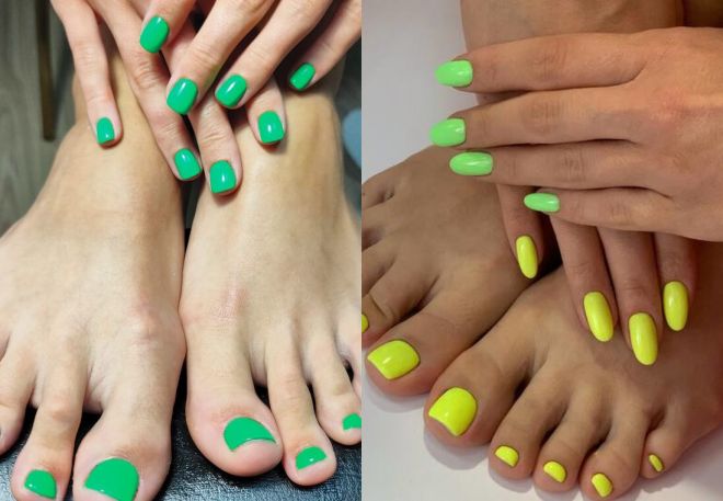 green manicure and pedicure