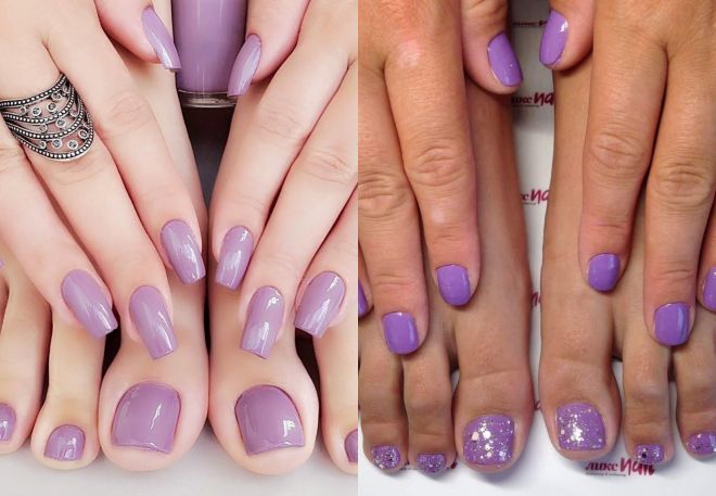 lavender manicure and pedicure
