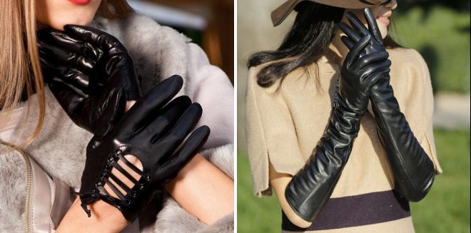 осенние женские кожаные перчатки