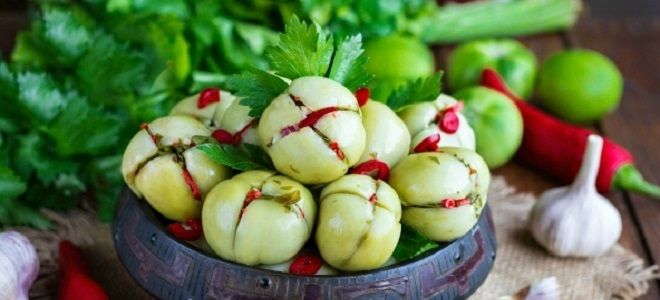 рецепт зеленых помидор на зиму по грузински