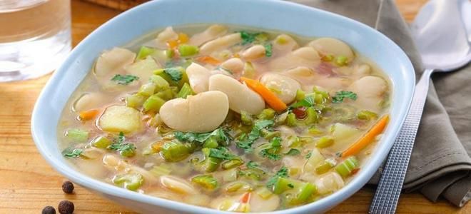 постный рецепт супа из фасоли с сельдереем