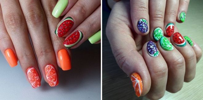 summer fruit manicure