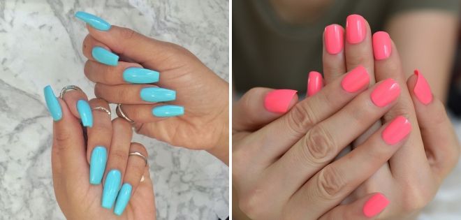 monochrome manicure in neon shades