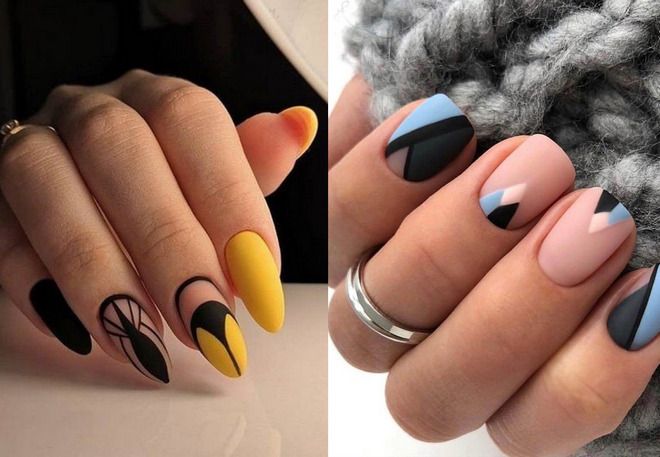 trendy geometric manicure