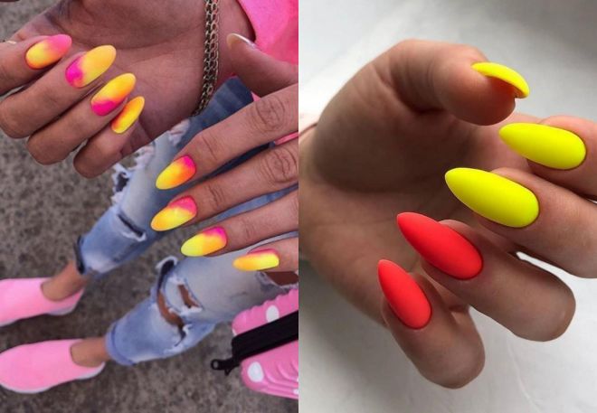 trendy neon manicure