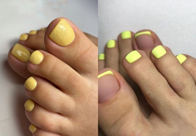 yellow pedicure for summer