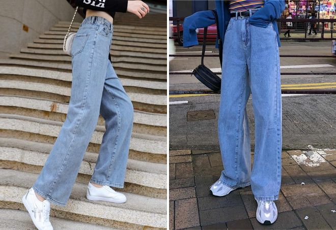 прямые женские джинсы с высокой талией