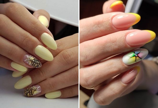summer manicure with one nail design