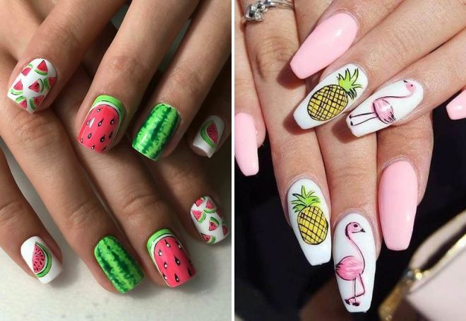 summer fruit manicure designs