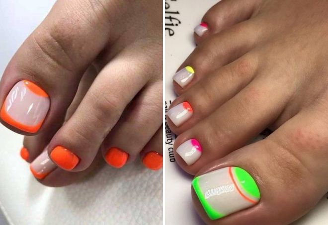 bright summer french nails
