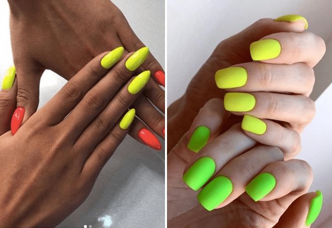 bright neon summer manicure