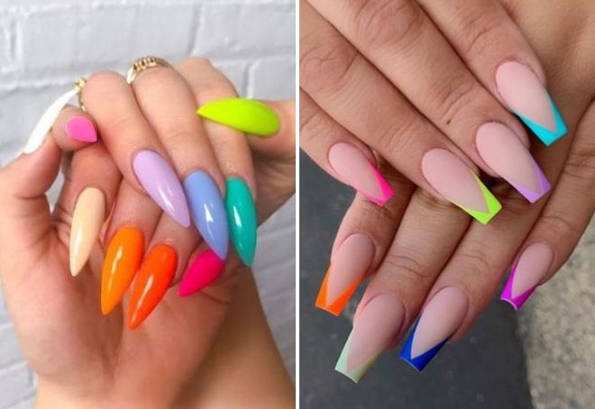 bright summer colorful nails