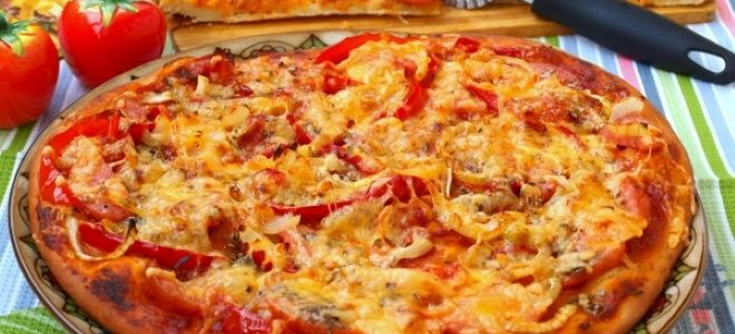 пицца на кефире в духовке - рецепт