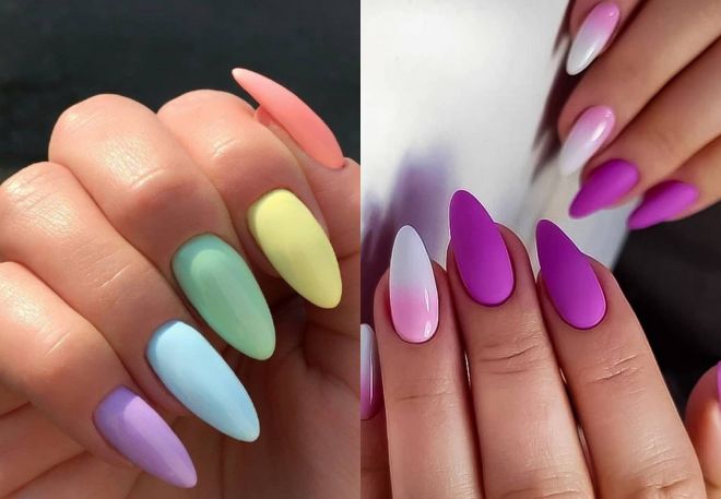 multicolored nail design