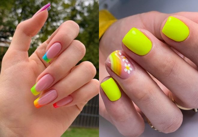 multicolored nail design