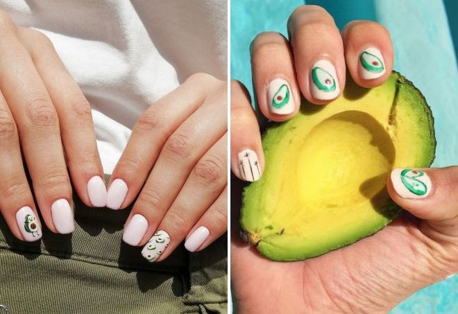 manicure for short nails with avocado