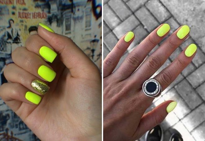 neon manicure for short nails