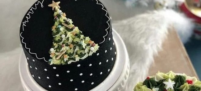 новогоднее оформление бенто торта