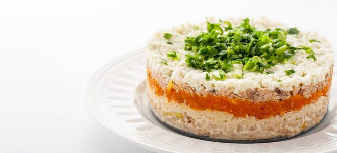 салат мимоза с плавленным сыром