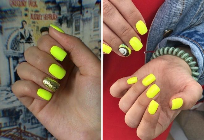 manicure yellow neon